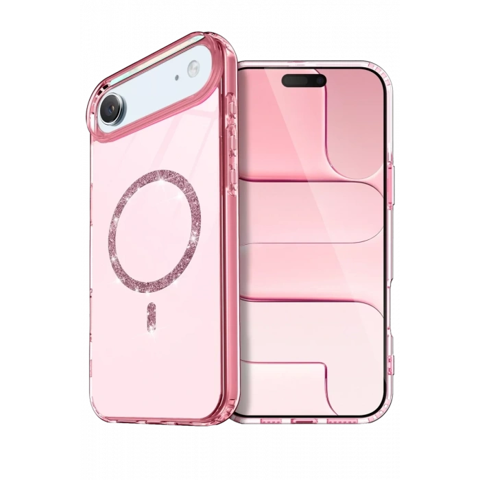 Apple iPhone 17 Air Live Diamond Magsafe Kapak - Pembe