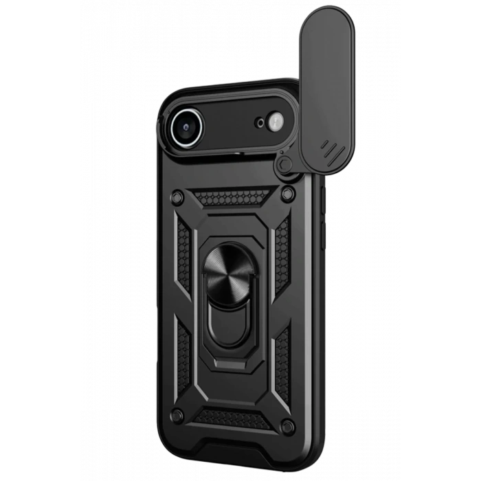 Apple iPhone 17 Air Pars Lens Yüzüklü Silikon - Siyah