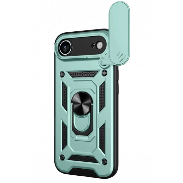 Apple iPhone 17 Air Pars Lens Yüzüklü Silikon - Yeşil