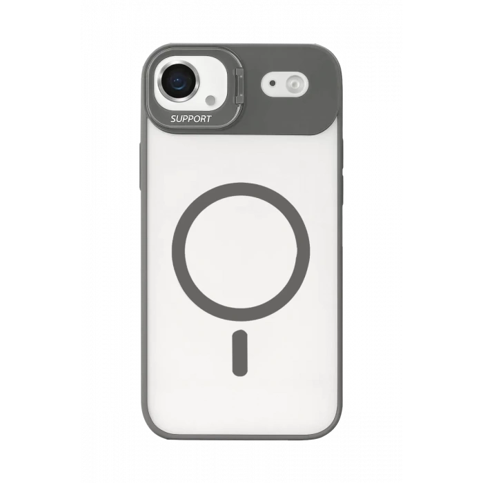Apple iPhone 17 Air Remim Lensli Magsafe Standlı Kapak - Titan Gri