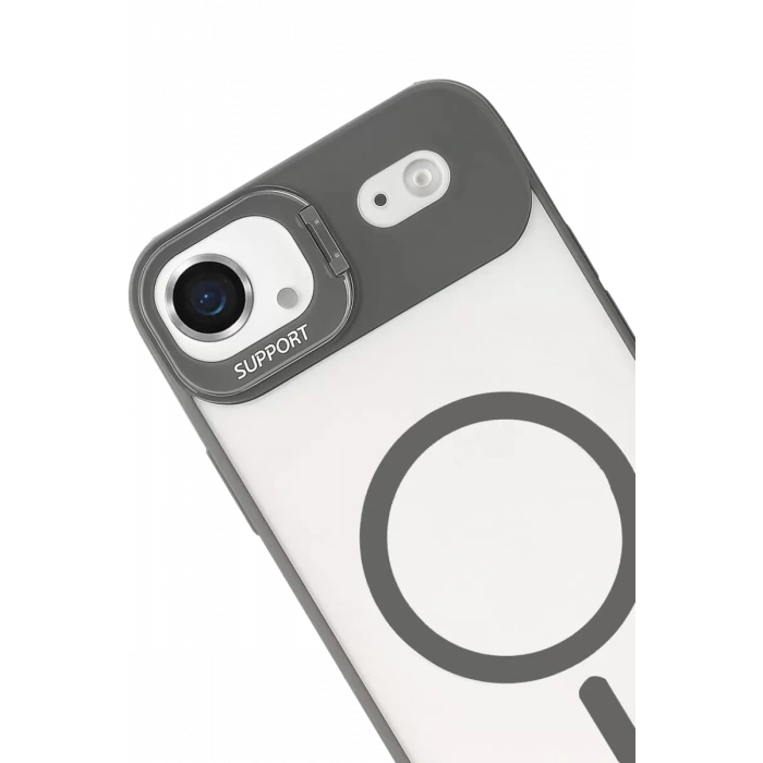 Apple iPhone 17 Air Remim Lensli Magsafe Standlı Kapak - Titan Gri