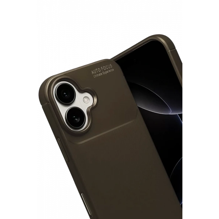 Apple iPhone 17 Auto Focus Karbon Kapak - Kahverengi