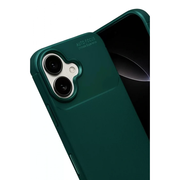 Apple iPhone 17 Auto Focus Karbon Kapak - Koyu Yeşil