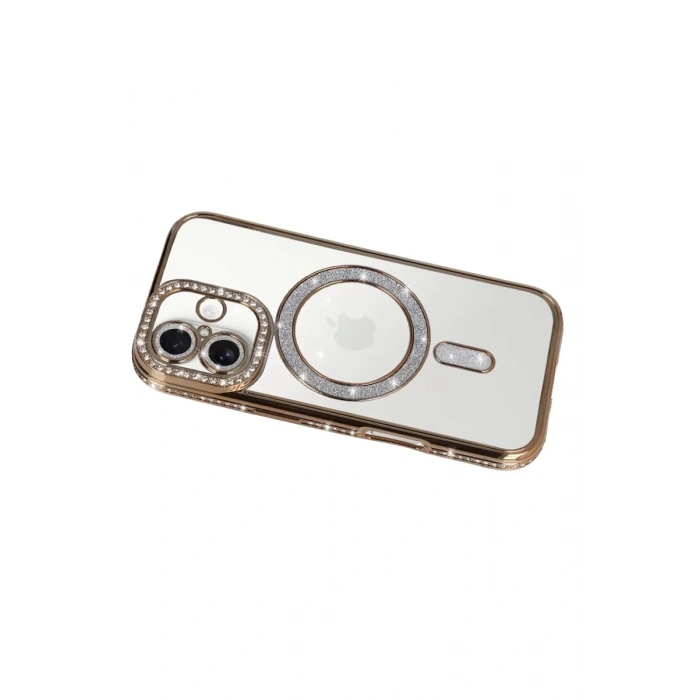 Apple iPhone 17 Joke Simli Magneticsafe Kılıf - Gold