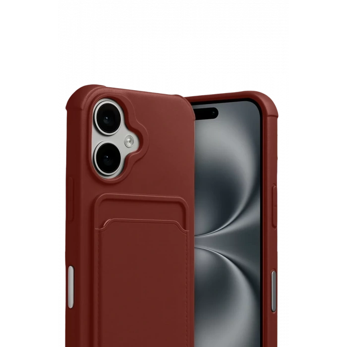 Apple iPhone 17 Kelvin Kartvizitli Silikon - Bordo