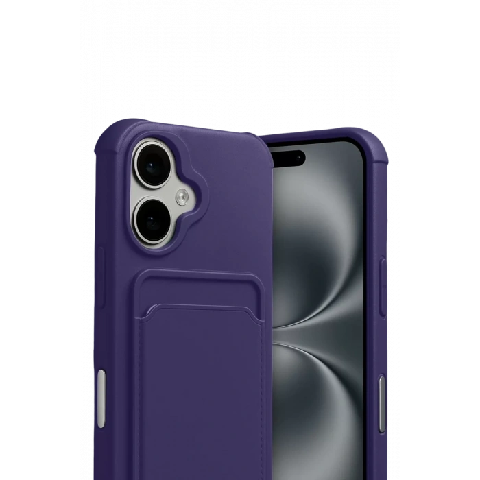 Apple iPhone 17 Kelvin Kartvizitli Silikon - Derin Mor