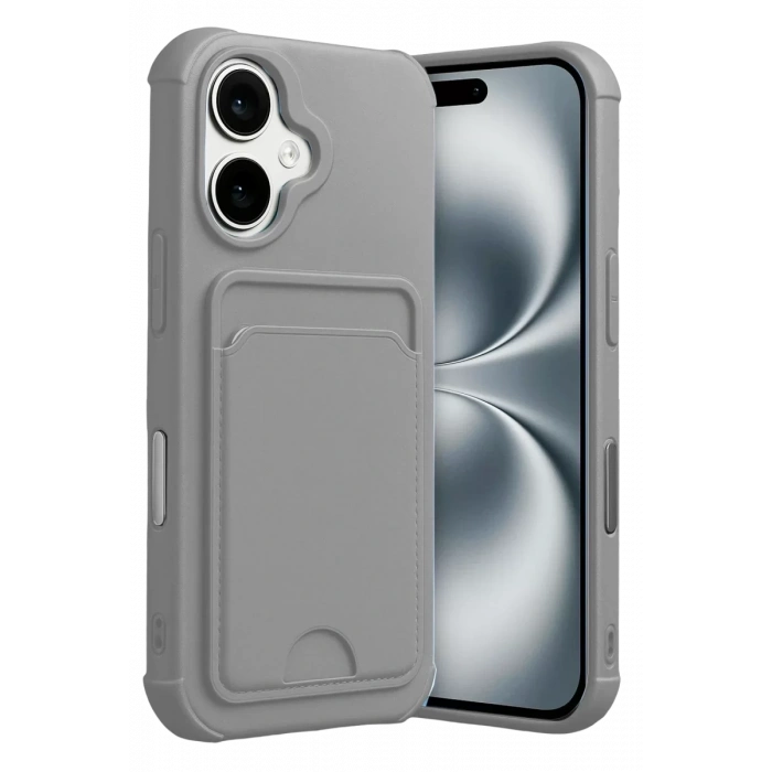 Apple iPhone 17 Kelvin Kartvizitli Silikon - Gri
