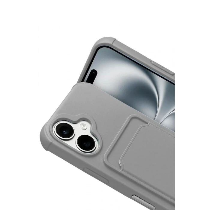 Apple iPhone 17 Kelvin Kartvizitli Silikon - Gri