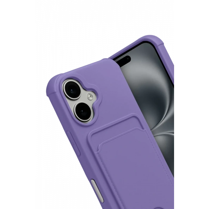 Apple iPhone 17 Kelvin Kartvizitli Silikon - Lila