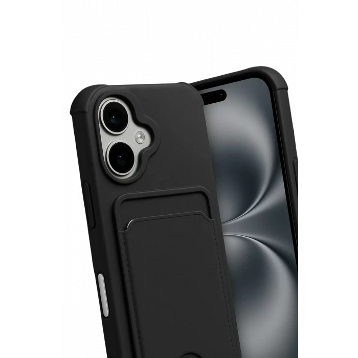 Apple iPhone 17 Kelvin Kartvizitli Silikon - Siyah
