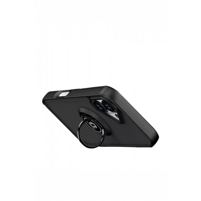 Apple iPhone 17 Montreal Yüzüklü Silikon Kapak - Siyah