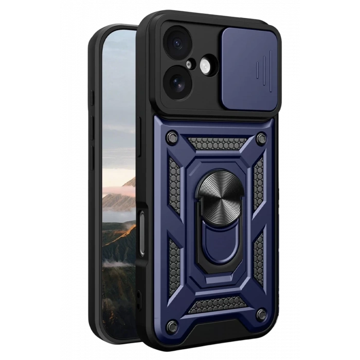 Apple iPhone 17 Pars Lens Yüzüklü Silikon - Lacivert
