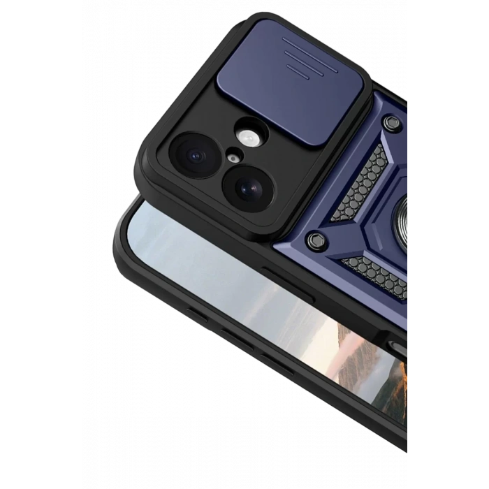 Apple iPhone 17 Pars Lens Yüzüklü Silikon - Lacivert