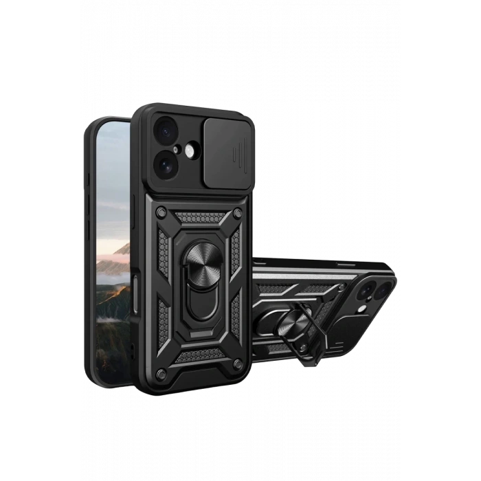 Apple iPhone 17 Pars Lens Yüzüklü Silikon - Siyah