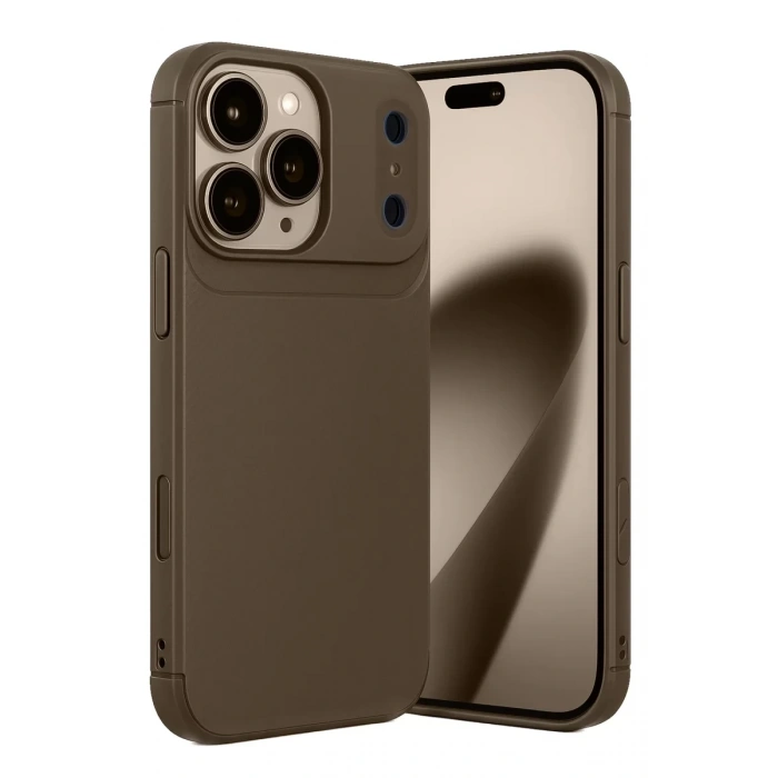 Apple iPhone 17 Pro Auto Focus Karbon Kapak - Kahverengi