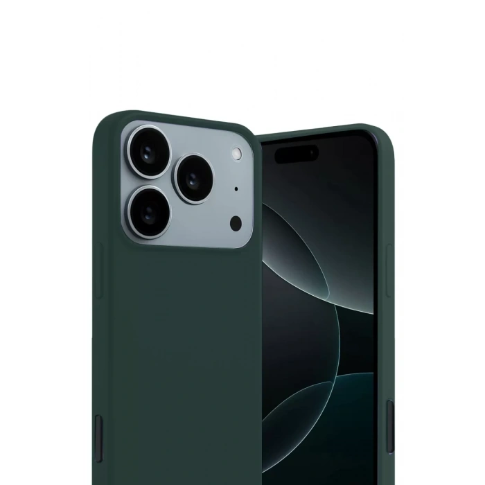 Apple iPhone 17 Pro First Silikon - Koyu Yeşil