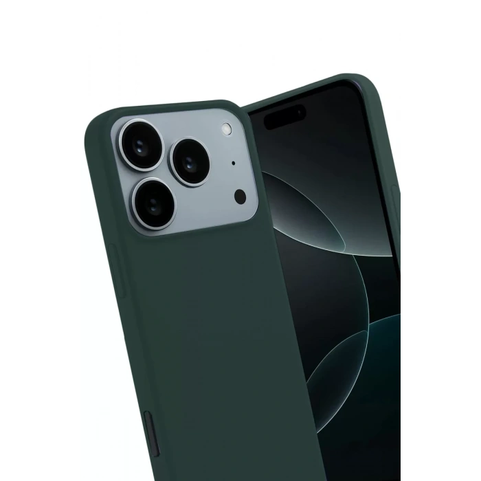 Apple iPhone 17 Pro First Silikon - Koyu Yeşil