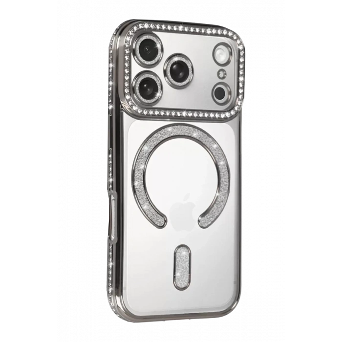 Apple iPhone 17 Pro Joke Simli Magneticsafe Kılıf - Gümüş