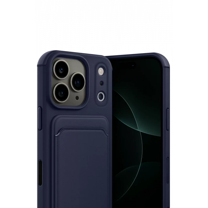 Apple iPhone 17 Pro Kelvin Kartvizitli Silikon - Lacivert