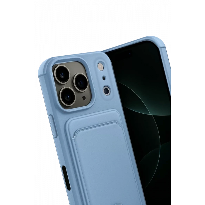 Apple iPhone 17 Pro Kelvin Kartvizitli Silikon - Mavi