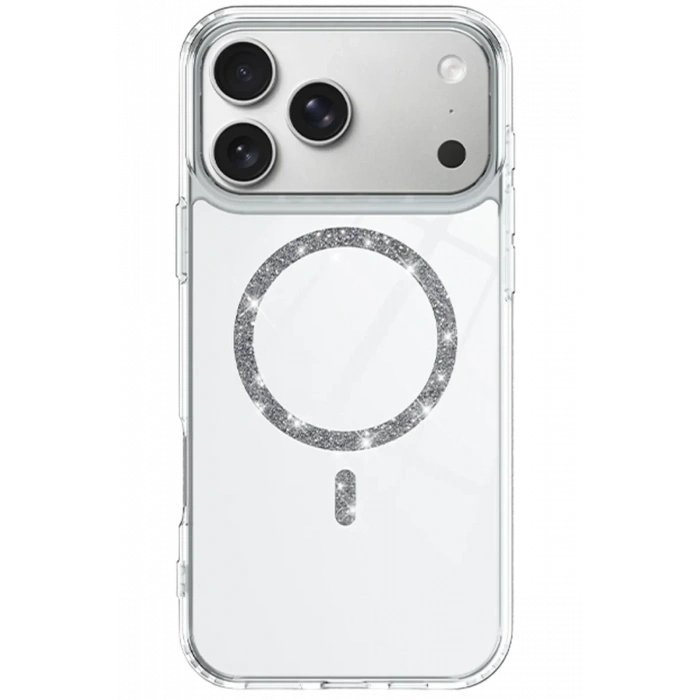 Apple iPhone 17 Pro Live Diamond Magsafe Kapak - Şeffaf