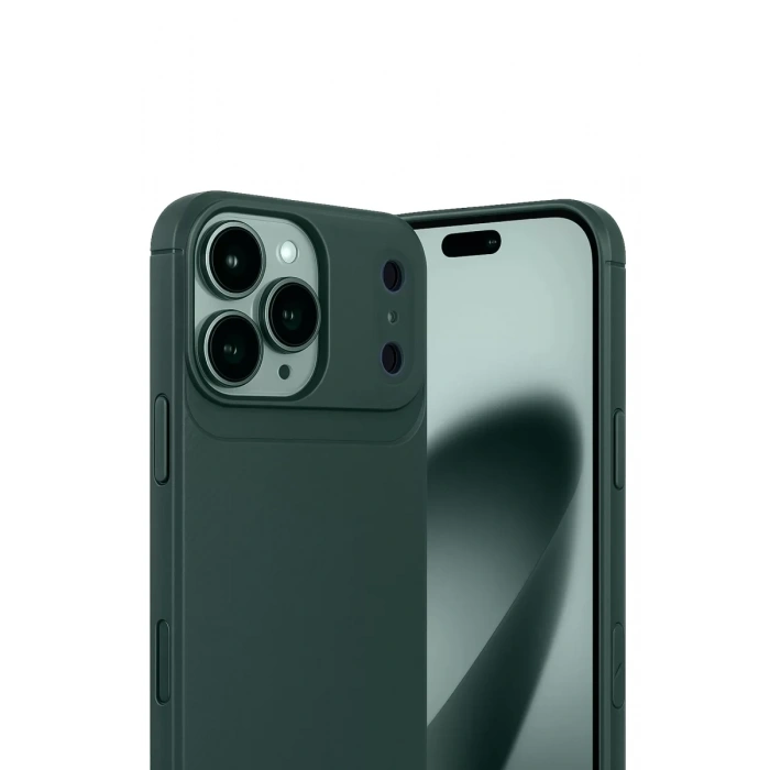Apple iPhone 17 Pro Max Auto Focus Karbon Kapak - Koyu Yeşil