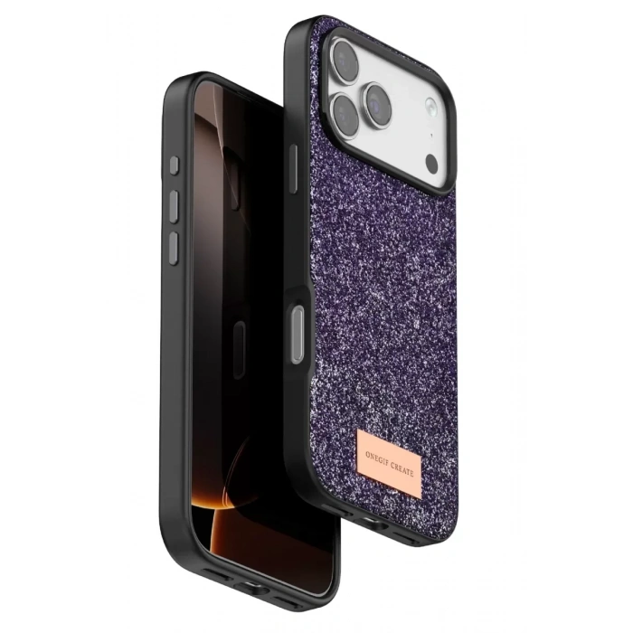 Apple iPhone 17 Pro Max Bright Simli Kapak - Derin Mor