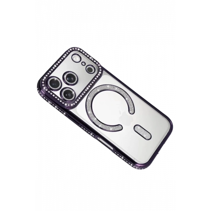 Apple iPhone 17 Pro Max Joke Simli Magneticsafe Kılıf - Derin Mor