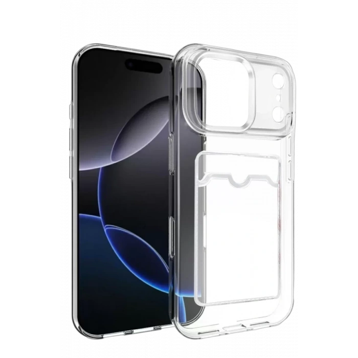 Apple iPhone 17 Pro Max Kart Şeffaf Silikon - Şeffaf