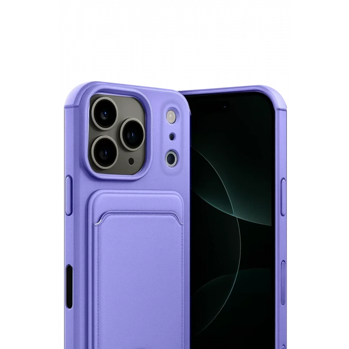 Apple iPhone 17 Pro Max Kelvin Kartvizitli Silikon - Lila