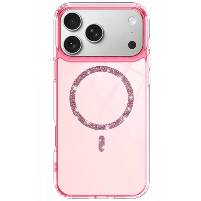 Apple iPhone 17 Pro Max Live Diamond Magsafe Kapak - Pembe