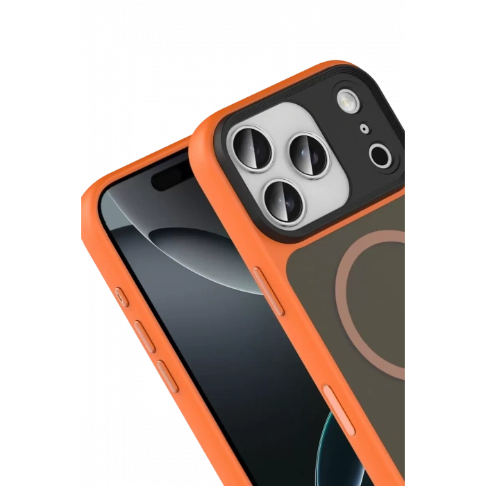Apple iPhone 17 Pro Max Megane Magsafe Kapak - Turuncu