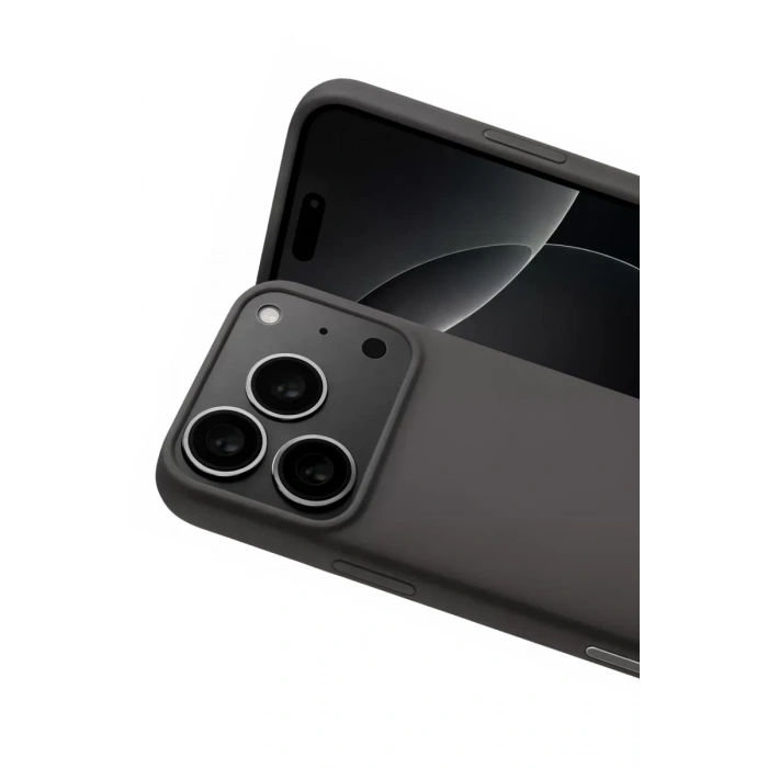 Apple iPhone 17 Pro Max Nano içi Kadife Silikon - Gri