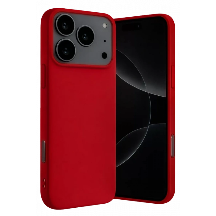 Apple iPhone 17 Pro Max Nano içi Kadife Silikon - Kırmızı