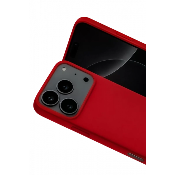 Apple iPhone 17 Pro Max Nano içi Kadife Silikon - Kırmızı