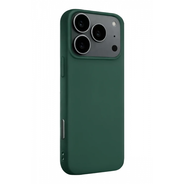 Apple iPhone 17 Pro Max Nano içi Kadife Silikon - Koyu Yeşil