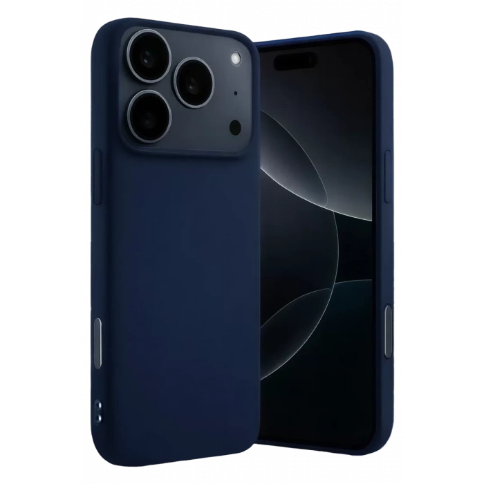 Apple iPhone 17 Pro Max Nano içi Kadife Silikon - Lacivert