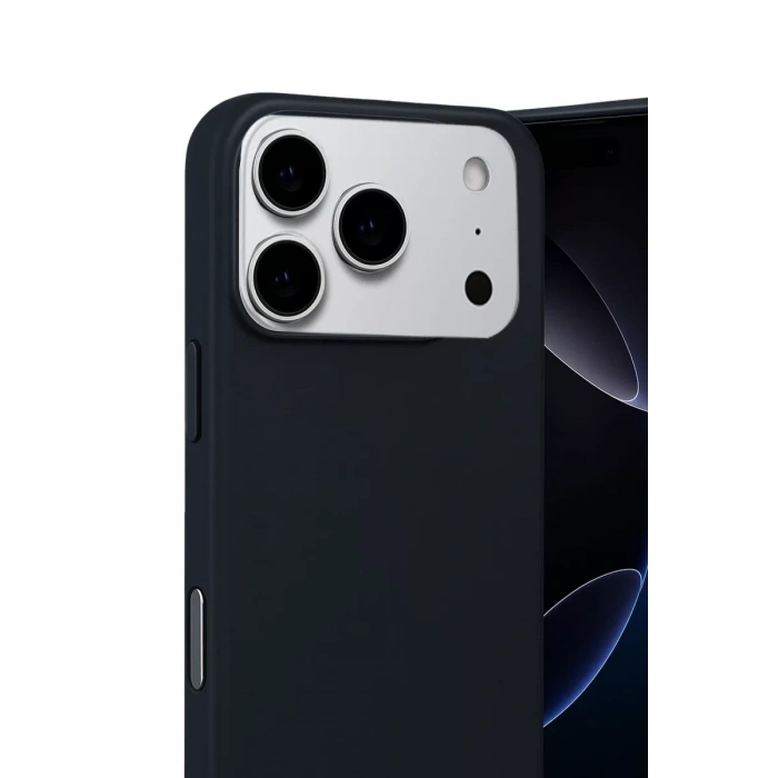 Apple iPhone 17 Pro Max Nano içi Kadife Silikon - Siyah