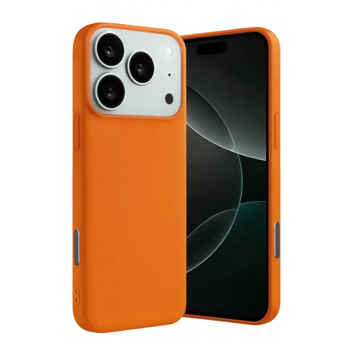 Apple iPhone 17 Pro Max Nano içi Kadife Silikon - Turuncu