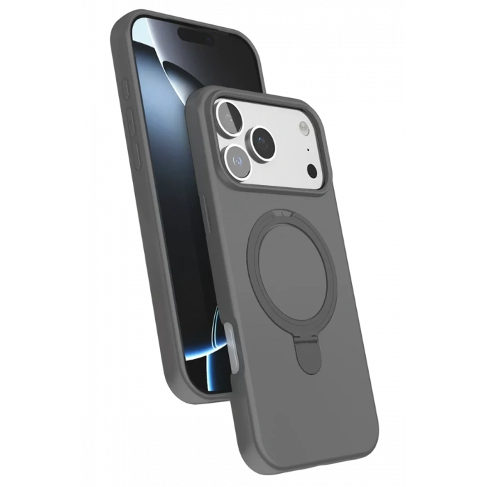 Apple iPhone 17 Pro Max Regal Magsafe Standlı Kapak - Titan Gri