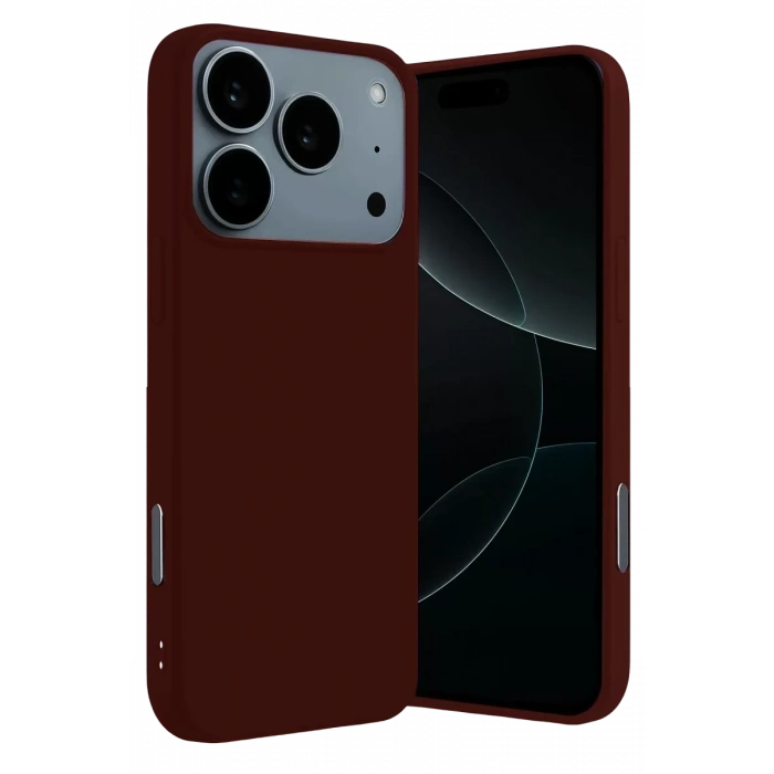 Apple iPhone 17 Pro Nano içi Kadife Silikon - Bordo