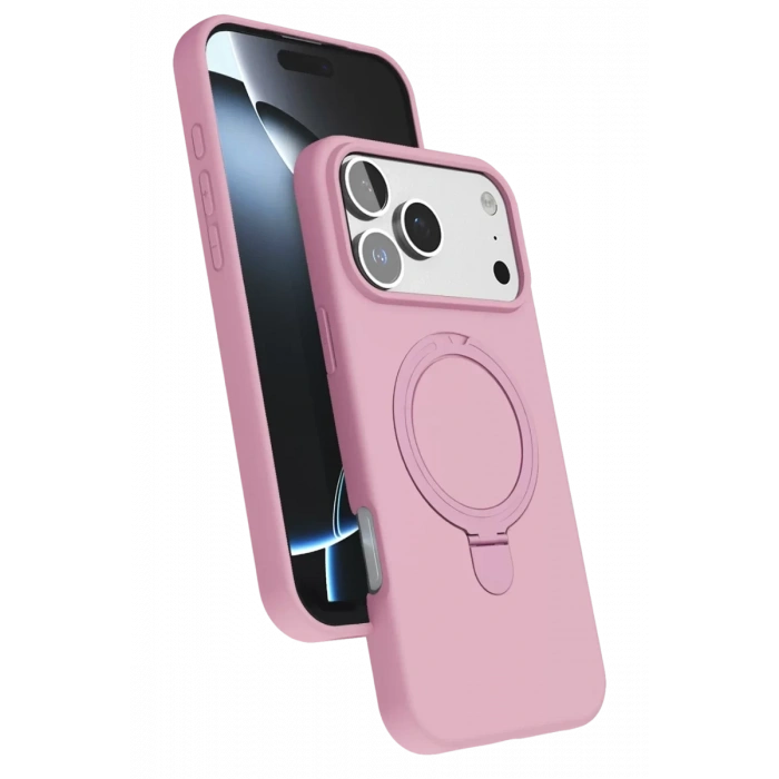 Apple iPhone 17 Pro Regal Magsafe Standlı Kapak - Açık Pembe