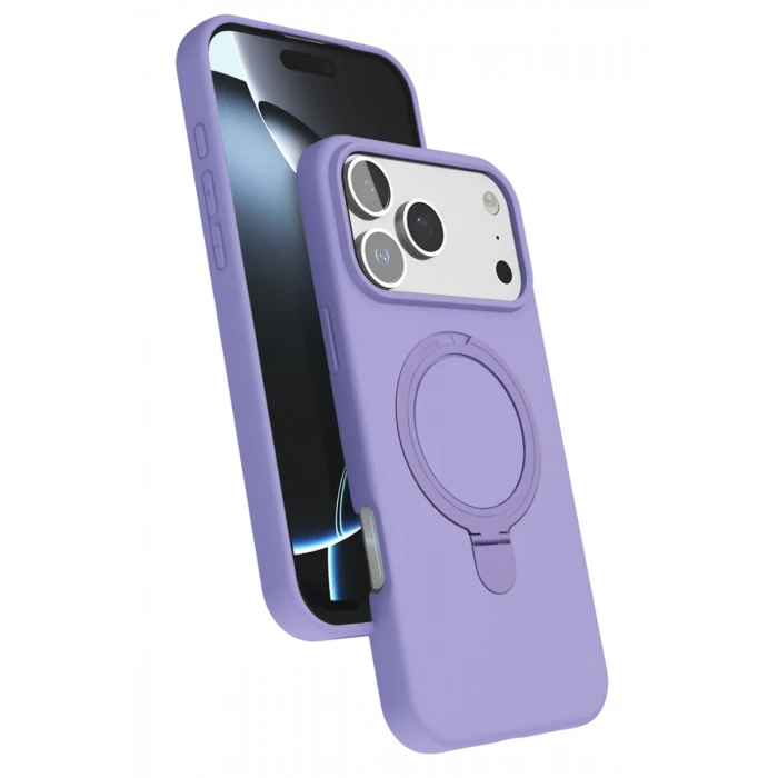 Apple iPhone 17 Pro Regal Magsafe Standlı Kapak - Lila