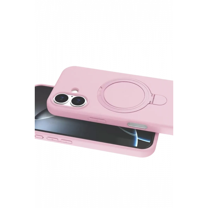 Apple iPhone 17 Regal Magsafe Standlı Kapak - Açık Pembe