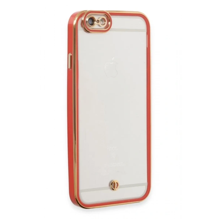Apple iPhone 6 Kılıf Liva Lens Silikon - Kırmızı
