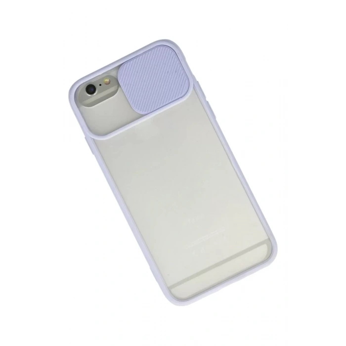 Apple iPhone 6 Kılıf Palm Buzlu Kamera Sürgülü Silikon - Lila