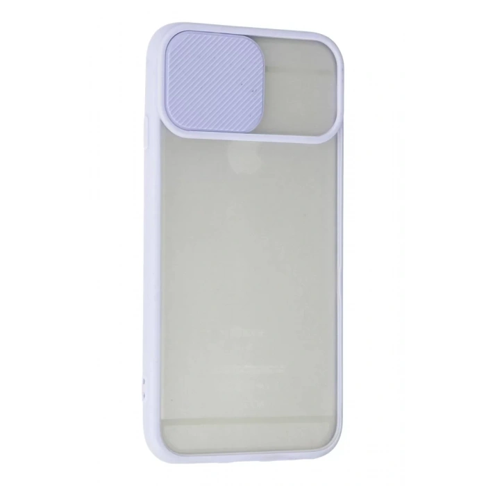 Apple iPhone 6 Kılıf Palm Buzlu Kamera Sürgülü Silikon - Lila
