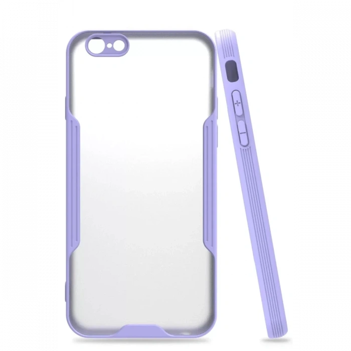 Apple iPhone 6 Kılıf Platin Silikon - Lila