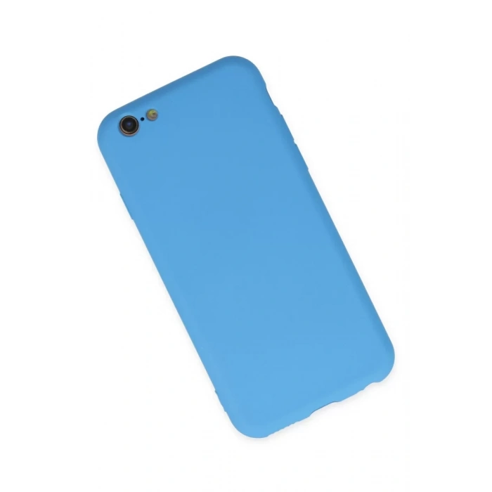 Apple iPhone 6 Plus Kılıf Nano içi Kadife Silikon - Mavi