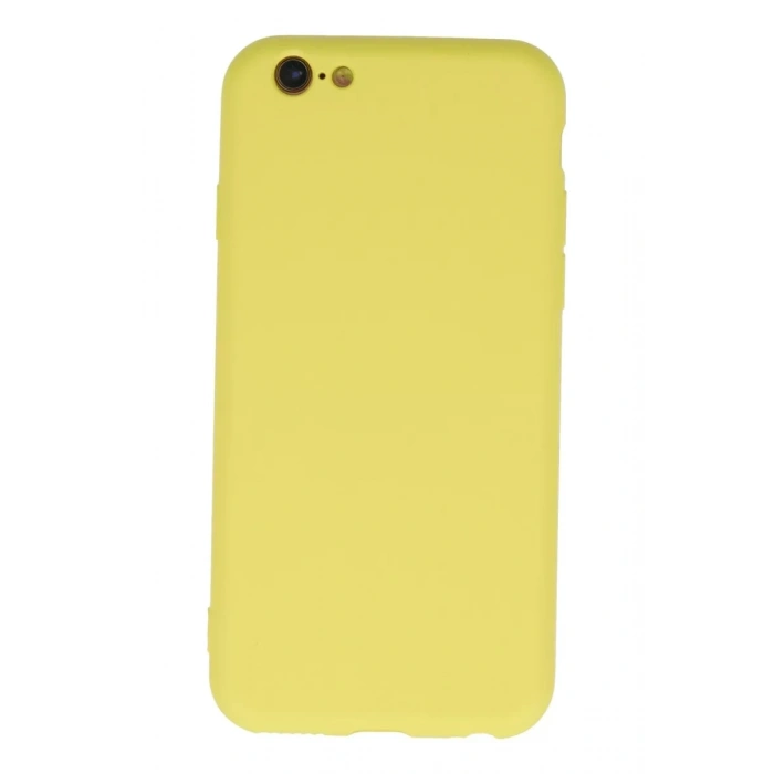 Apple iPhone 6 Plus Kılıf Nano içi Kadife Silikon - Sarı